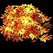 Christmas Decorations Lighted Fall Garland, 20 LED Lights Fall Maple Leaves Garland Halloween String Lights, Perfect Holiday Decoration Mantle Tabletop Fireplace