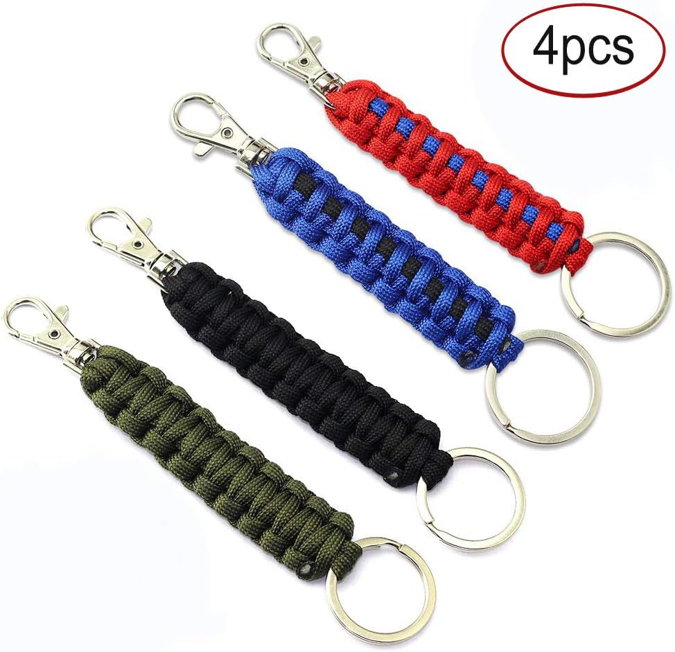 paracord portachiavi con moschettoni