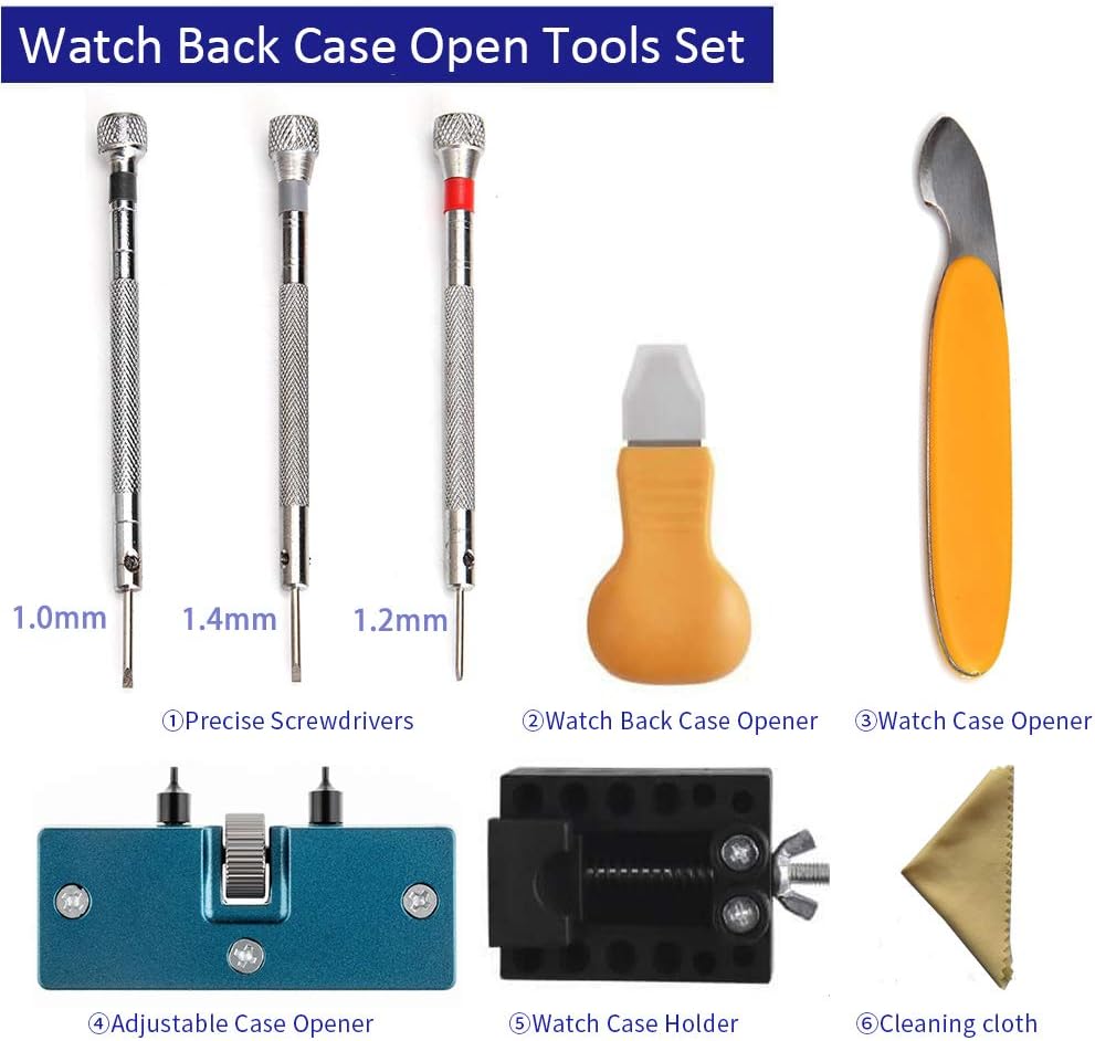 GOOGUJIA Watch Repair Tool Kit, Case Opener Spring Bar Tool, Watch Battery Replacement Tool Kit, Watch Band Link Removal Tool Set with Carrying Case and Instruction Manual For Beginner (172, Medium): Home Improvement