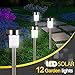 Shade&Beyond Solar Path Lights Outdoor Garden Decorative Led Lights Landscape Lighting Pathway Lights Waterproof White for Yard Lawn Patio Stainless Steel-12 Pack