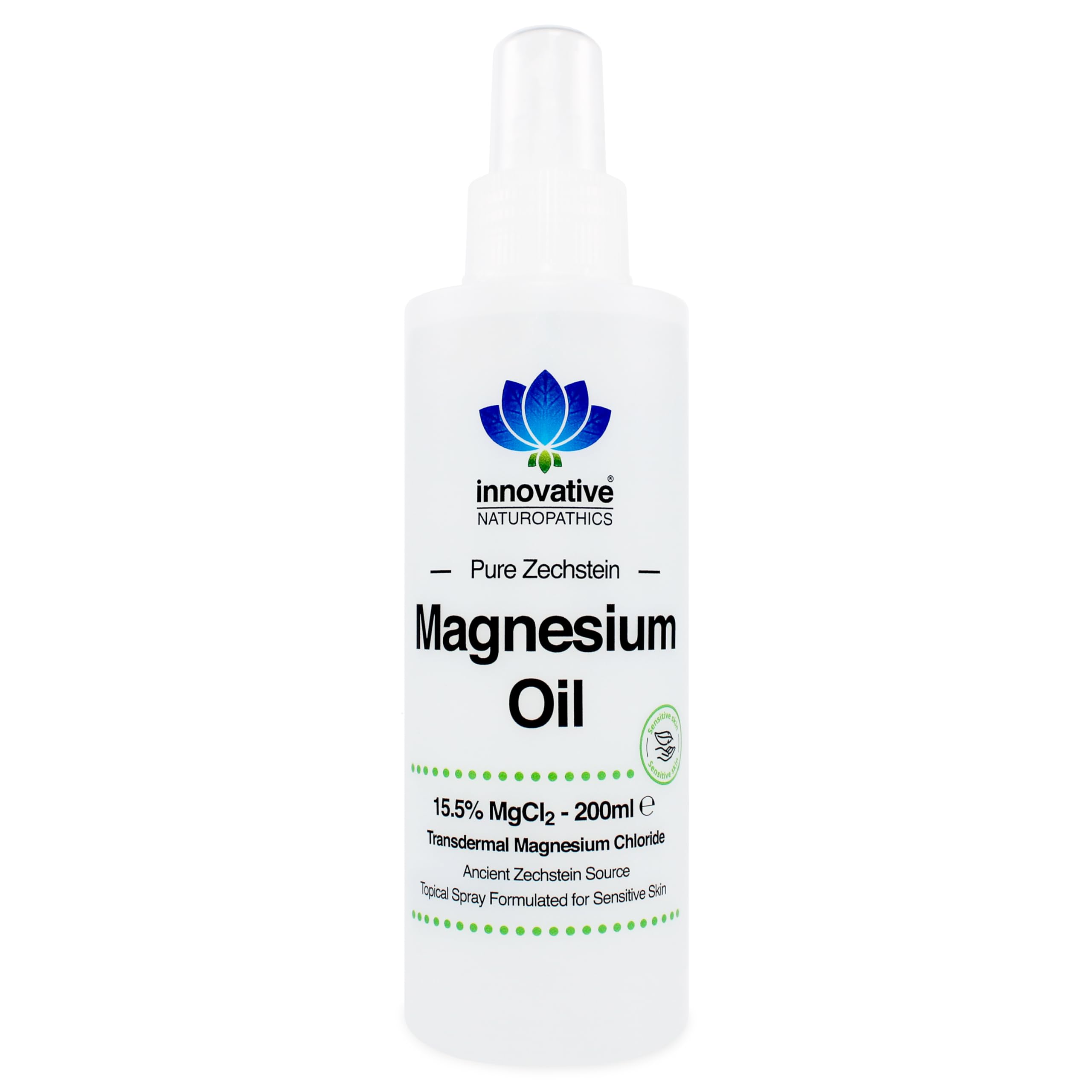 Magnesium Oil Spray - Pure Magnesium Chloride - Ancient Zechstein Source (Sensitive Skin Formula 200ml)