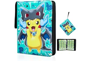 VIQYHVIQ Card Binder for Pokemon 900 Pockets, Trading Card Binder 9-Pocket Card Holder Binder with 50 Removable Card Sleeves Card Collection Binder for Boys and Girls Organized