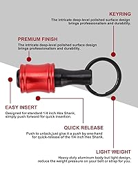 katerk 6pcs Red&Black Bit Holder with Carabiner