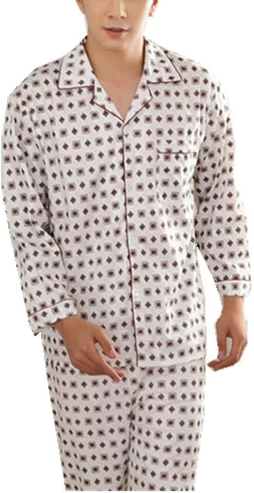 Men's Men Men Knit Cotton Pajamas Mens Cardigan Comfortable Sizes Plaid