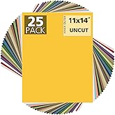 Mat Board Center, Pack of 25 11x14 Uncut Mat Boards - Assorted Colors - White Core - for Frames, Pictures, Photos, Crafts