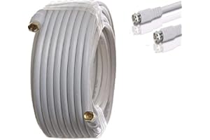 100' FT RG-6 COAXIAL Cable Wire with Factory Sealed RG6 CONNECTORS UL CMG for Satellite - HD TV Antenna - Rogers, Bell, Shaw,