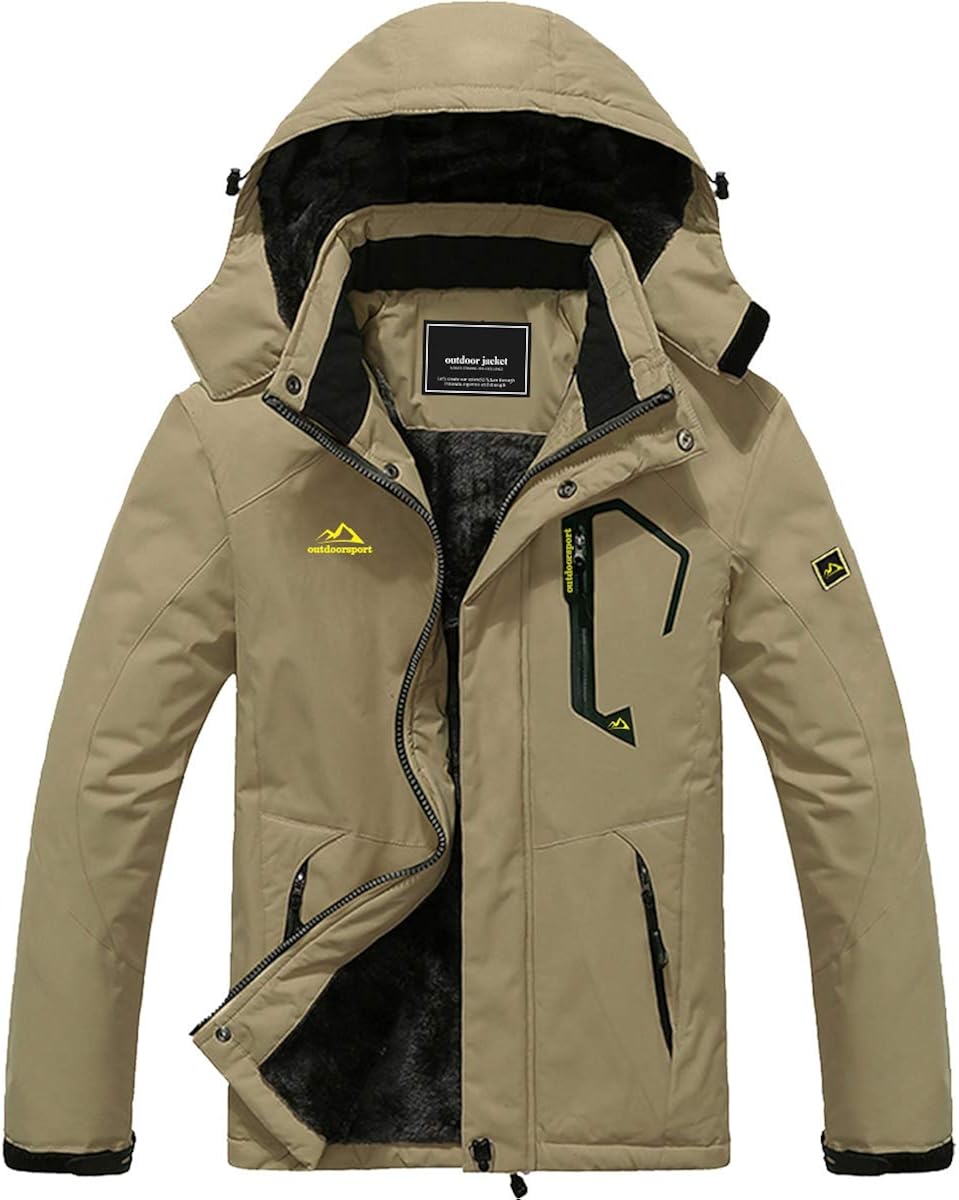 Men's Waterproof Fleece Lined Winter Coats Parka Mountain