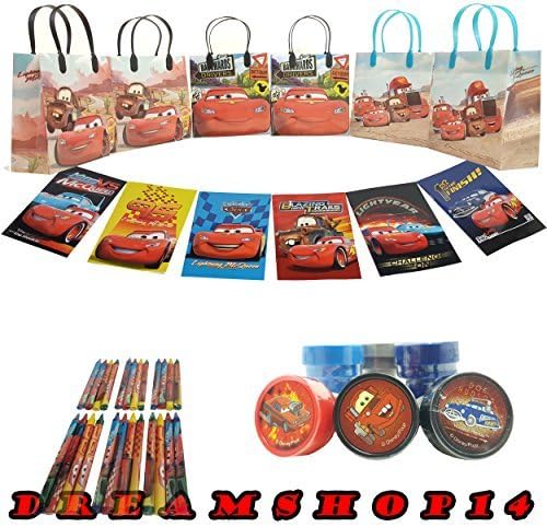Disney Cars Party Favor Set LARGE Size Goody Bag 42pc (6 Sets)