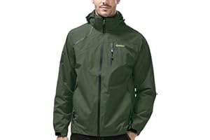 Kugnala Mens Lightweight Waterproof Rain Jacket Windproof Raincoat Hooded jackets for Men Hiking Cycling Travel M-7XL