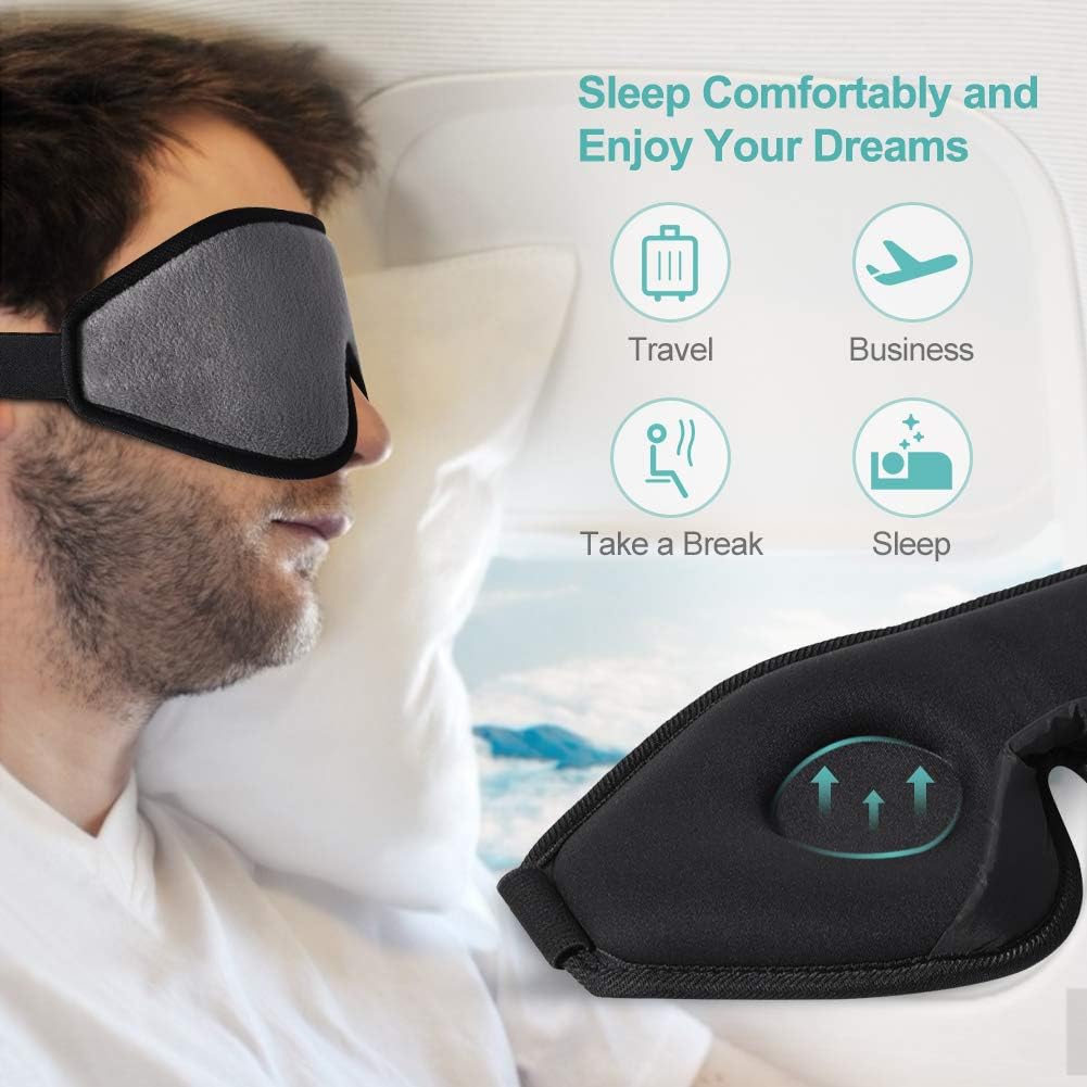 Eye Mask for Sleeping, Unimi 3D Contoured Sleep Mask for Women Men, Super Soft and Comfortable,100% Blockout Light 3D Eye Cover & Blindfold for Travel, Shift Work, Naps (Grey) …: Health & Personal Care