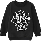 SHDORWXYZ Toddler Boys Halloween Sweatshirts Girls Pumpkin Face Skeleton Ghost Glow in the Dark Shirts Long Sleeve Tops 1-7T