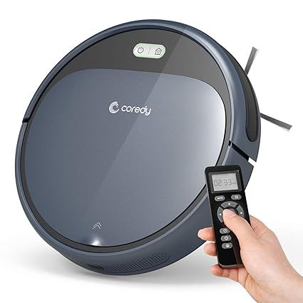 Coredy Robot Vacuum Cleaner 1400pa Super Strong Suction Ultra Slim Automatic Self Charging Robotic Vacuum For Cleaning Hardwood Floors Medium Pile