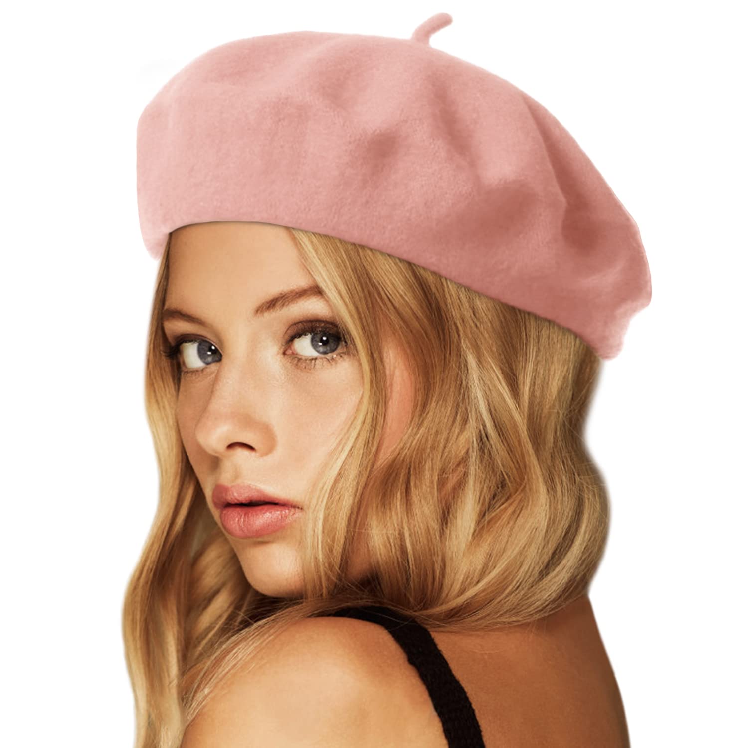 Wool Beret HatSolid Color French Style Winter Warm Cap for  display picture 1