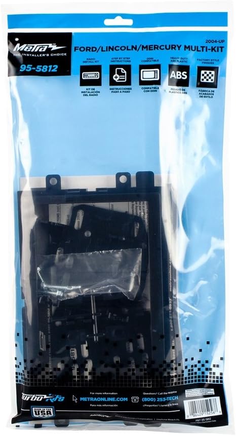 Metra 95-5812 Double DIN Installation Kit for Select 2004-up Ford Vehicles -Black: Car Electronics