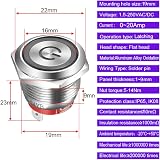 Gebildet 19mm 20A Blue LED Latching Stainless Steel Push Button Switch view 5