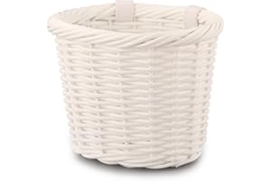 YMHOART Kids Bike Basket Wicker Woven Front Bicycle Basket for Boys Girls Mini Handlebar Basket for Kids Bike or Scooter