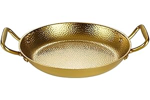 Stainless Steel Spanish Paella Pan, Hand Hammered Cooking Pan Cookware with Dual Riveted Handles for Home Restaurant Camping 