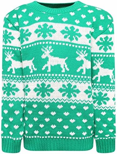Generation Fashion Kids Girls Boy Knitted Reindeer Rudolph Christmas Xmas Novelty Jumper Sweater Top 3-12