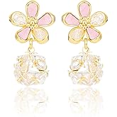 14k Gold Plated Cubic Zirconia Dangle Earrings for Women Jewelry