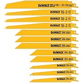 DEWALT Reciprocating Saw Blade Set for Metal Wood Iron, 12 Piece Bi-Metal Increased Durability Blades, with Storage Case (DW4