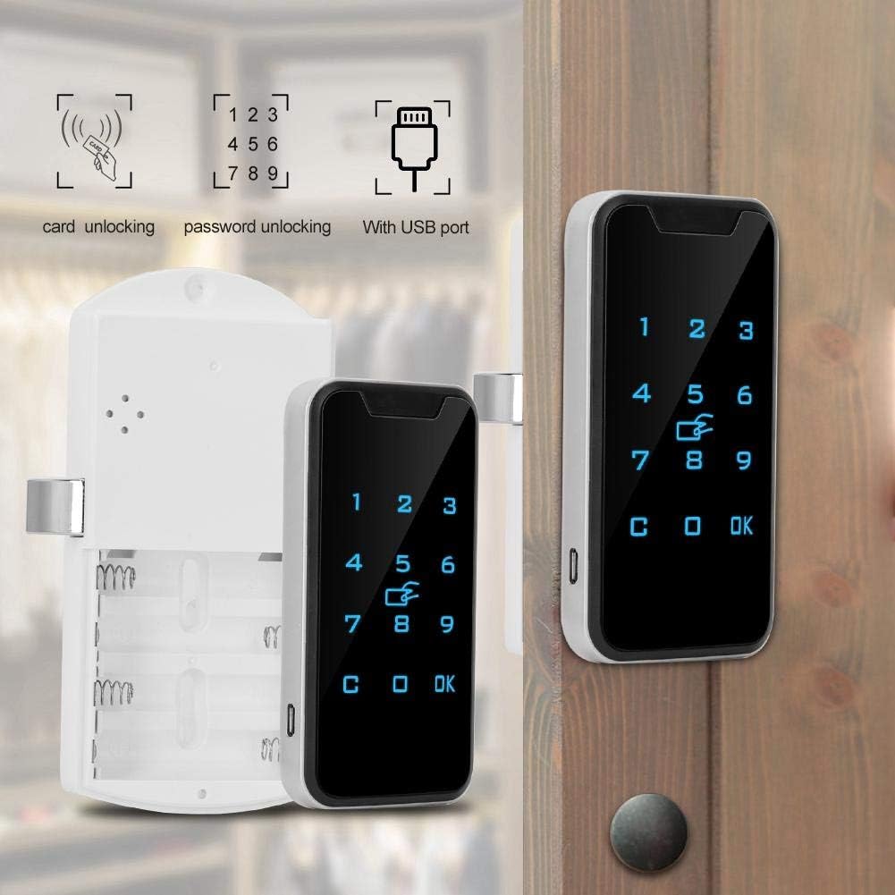 Electronic Cabinet Lock, Smart Digital/IC Card Password Entry Lock, Touch Keypad Electronic Wardrobe File Cabinet Lock - Image 5