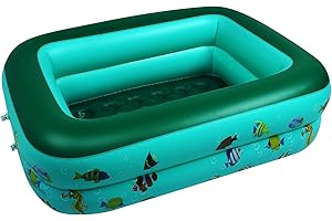 CACSPS Inflatable Swimming Pools, 48" X 35" X 14" Full-Size Inflatable Pool for Kids and Adults, Durable Family Lounge Pool, 