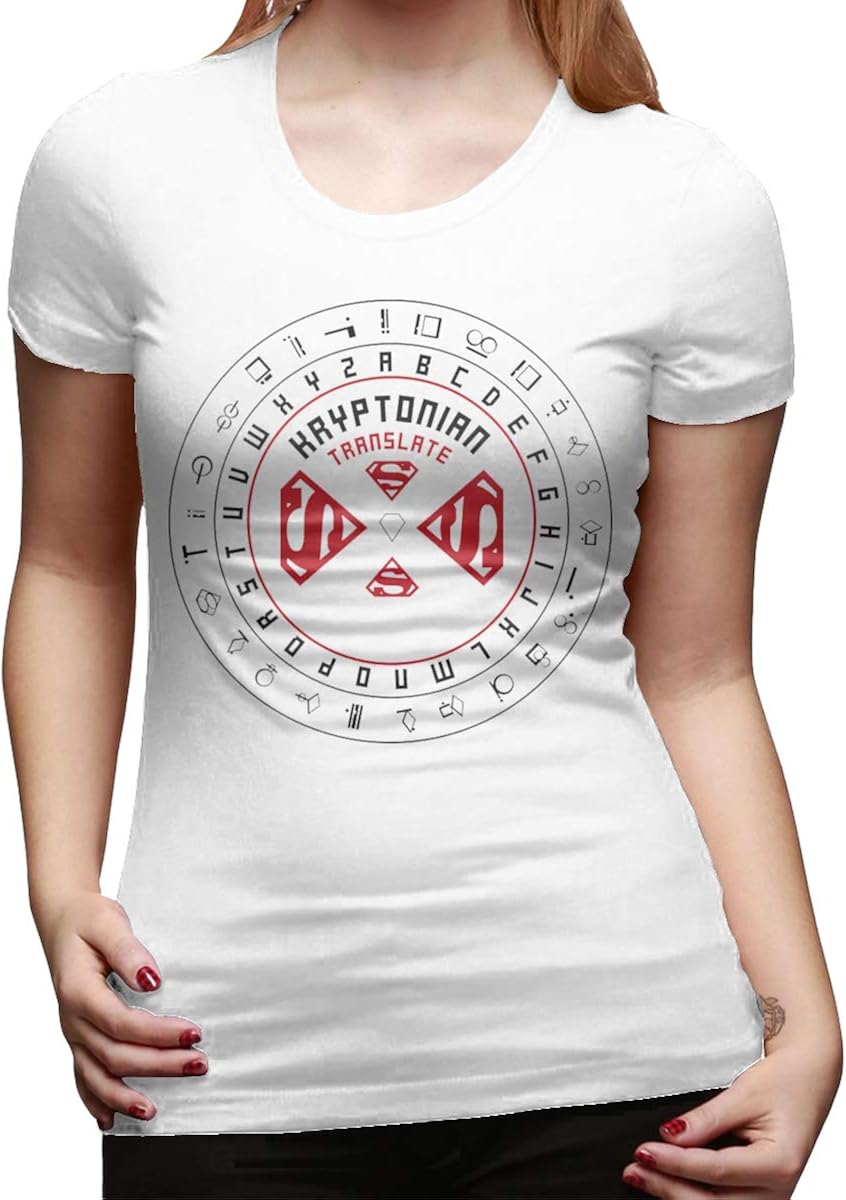 Amazon.com: Mon Kryptonian Translator Fashion Design Women's T-Shirt White: Clothing