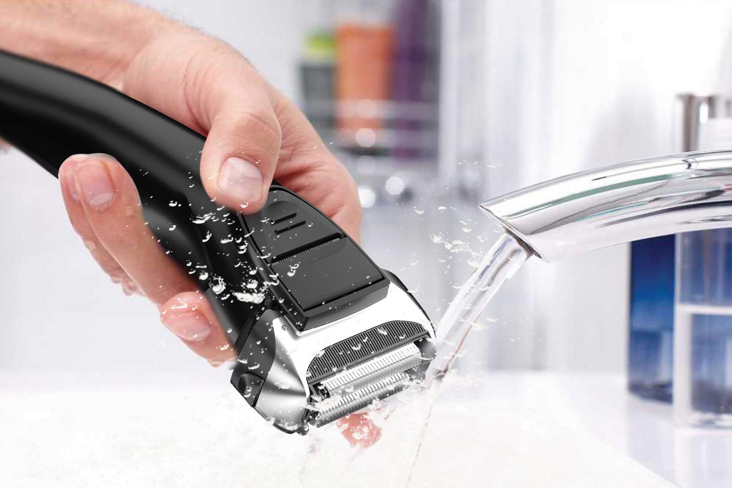 Electric Shaver with Trimmer for Men, IPX7 Waterproof Wet Dry Cordless Razor, Charge 1.5H Work 99 Mins, Plug and Play, USB Quick Rechargeable LCD Display Battery