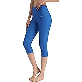 Ubestyle UPF 50+ High Waist Swim Leggings for Women Swim Capris Swim Pant Swim Tights Beach Pants Sun Protective
