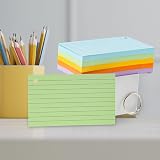 Thboxes 200 Pcs Flash Cards 4.9 x 2.9 Inch Kraft Lined Index Cards view 5