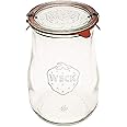 Weck Jars - Weck Tulip Jars 1.5 Liter- Large Glass Jars for Sourdough - Starter Jar with Glass Lid - Wide Mouth - Suitable for Canning and Storage - (1 Jar)