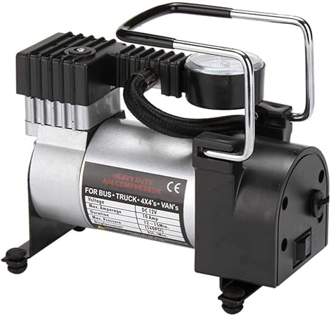 Amazon タイヤインフレータポンプ 12v単気筒ポータブルエアコンプレッサ 大風量35l 分 エクストラノズルバルブアダプタ3個 車用 オートバイ 車 バイク 車 バイク