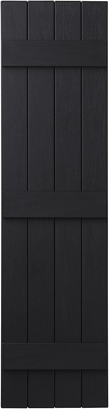 Ply Gem Shutters and Accents VIN4C1567 33 4 Board Closed Board & Batten Shutter, Black