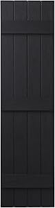 Ply Gem Shutters and Accents VIN4C1567 33 4 Board Closed Board & Batten Shutter, Black