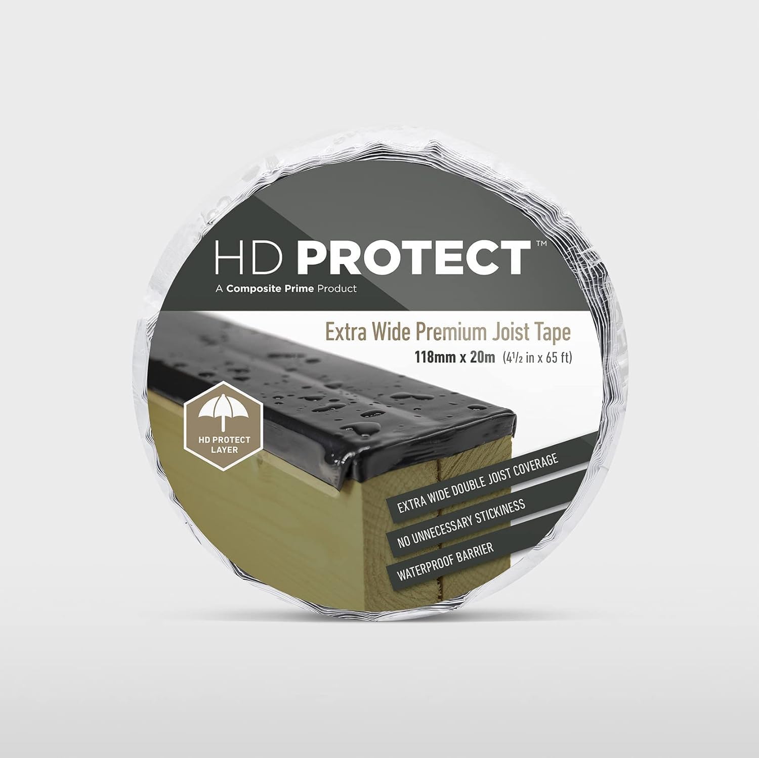 HD Protect, Joist Tape, Premium Joist and Flashing Tape Perfect for Decking, Superior Self Sealing, Extends The Life of Timber Joists by Preventing Rot, (118 Millimetres x 20 Metres, 1, Count)