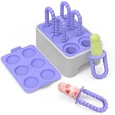 MORLIKE LIVING Baby Popsicle Molds Teething Relief, Purple | Food Grade Silicone, Tiny Pops for 4 Months+, Baby-Led Weaning, Baby Summer Essentials, BPA Free &amp; Dishwasher Safe