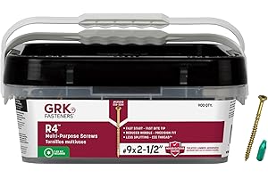 GRK 121010 R4 T-25 Multi-Purpose Framing/Decking Screws, 9 by 2-1/2", Flat