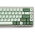 XDK Custom Keycaps 124 Keys(PBT XDA Dye-Sub) Cute Matcha Green Japanese Keycaps Set for 60% 65% 100% Mechanical Keyboard