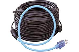 Clear Power 100ft Roof & Gutter Deicing Kit, 500W, 2ft 18/3 SJTW Power Cord w/Power Indicator Light, CPRH004