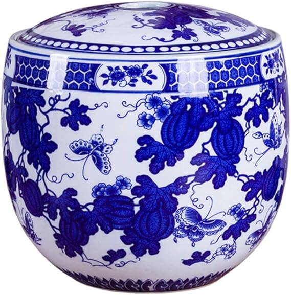 Ceramic Rice Cylinder Rice Storage Bucket Ceramic Containers Porcelain Storage Tanks Tea Cans