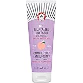 First Aid Beauty - KP Bump Eraser Body Scrub with 10% AHA, Keratosis Pilaris Exfoliator with Glycolic and Lactic acids, Helps Reduce Chicken Skin Bumps, Safe for Sensitive Skin, Peach Scent (8 oz)