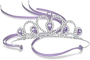 Lovelyshop Colorful Gems Silver Rhinestone Tiara for Little Kid Big Kid Prom Birthday Princess Crown