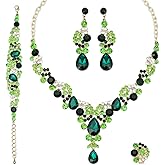 CSY Elegant Crystal Necklace Earrings Bracelet Ring Bridal Wedding Party Costume Jewelry Sets for Brides Women