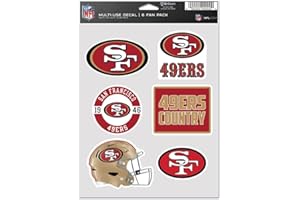 Wincraft NFL Sticker Multi-Use Set of 6 19 x 14 cm San Francisco 49ers, Einheitsgröße