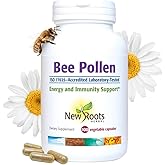 NEW ROOTS HERBAL Bee Pollen Capsules (1000 mg) All Natural Bee Pollen Supplement | Rich in Minerals, Vitamins & Essential Amino Acids for Antioxidant Support and Bee Vitality (100 Capsules)