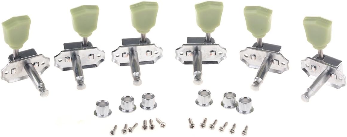 Musiclily 3R3L Vintage Guitar Tuners Tuning Pegs Machine Heads Set for Les Paul SG Style Electric Acoustic Guitar,Chrome - Image 3