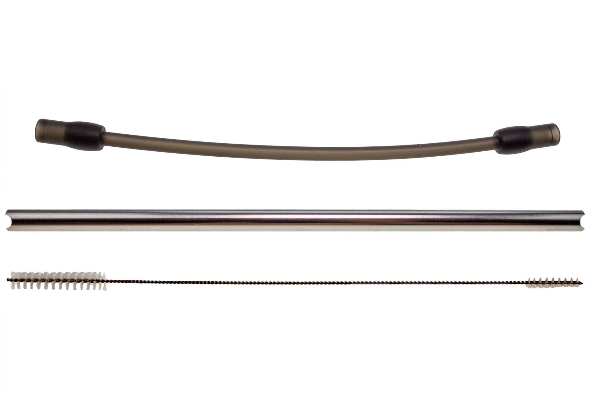 Milk Hose Set 12004554 + Stainless Steel Milk Pipe 13962 + Double Brush 3/7 mm, Compatible with Siemens EQ6, Bosch VeroAroma Fully Automatic Coffee Machines