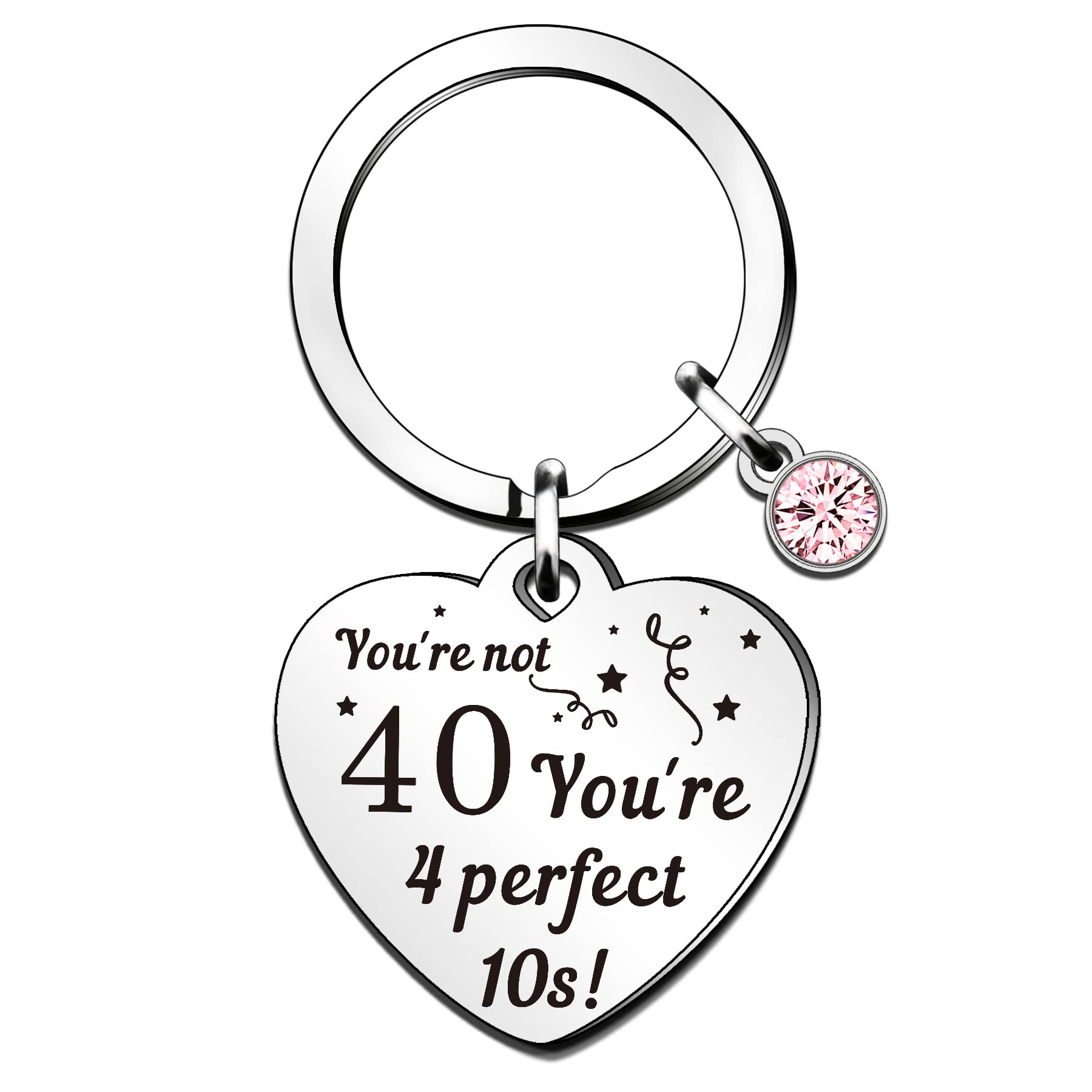QMVMV Funny 40th Birthday Gifts For Women Birthday Keyring Gifts Heart Sign Novelty Gift For Daughter Friend Colleague