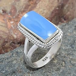Solid 925 Sterling Silver Ring For Womens Blue
