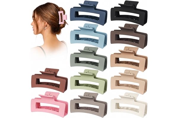 Vigorpace 12 Pack Medium Hair Claw Clips for Women 3.5" Strong Hold Non-Slip Claw Clips for Thick Thin Hair